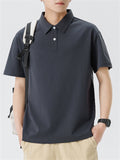Men's Summer Cotton Solid Color Lapel Polo T-Shirt