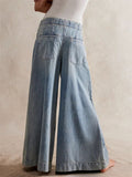 Women's Mid-Rise Wide Leg Denim Pants