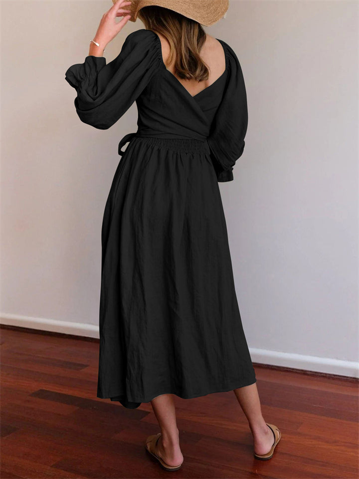 Elegant Puff Sleeve Reversible Dresses for Women