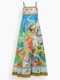 Women's Summer Holiday Style Print Strap Dress