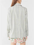 Women's Casual Plaid Double Breasted Suit Collar Coat