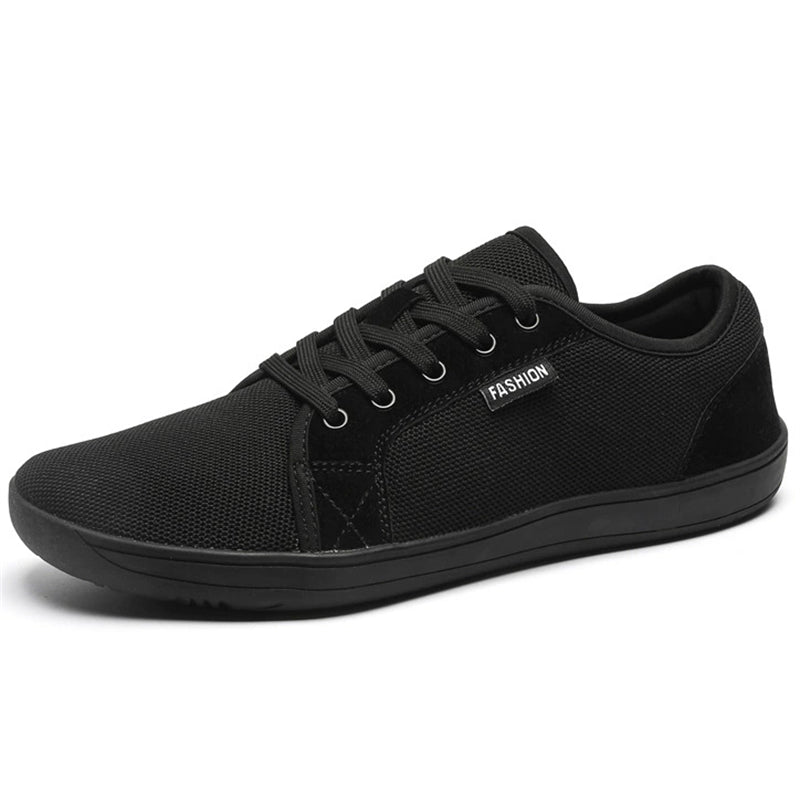 Men's Casual Mesh Solid Color Lace Up Low Top Flats Shoes