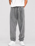 Mens Distressed Loose Fit Drawstring Pants Casual Sweatpants