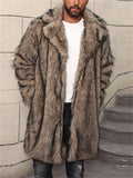 Men's Trendy Winter Mid-Length Cardigan Faux Fur Coat