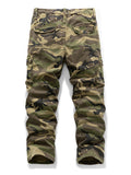Men's Mid Waist Camouflage Cargo Pants Spring Casual Loose Fit