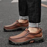 Men's Faux Leather Casual Shoes Slip-On Comfortable Anti-Slip Work Shoes