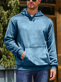 Men's Solid Color Long Sleeve Pullover Fleece Hoodie