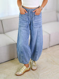 Female Cozy Streetwear Elastic Waist Drawstring Jeans