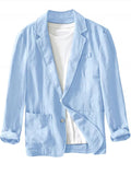 Men's Solid Color Suit Collar Pockets Single Breasted Long Sleeve Coat