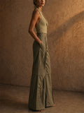 Women's Stylish Pleated Wide Leg Utility Palazzo Pants