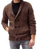 ‌Men's Casual Simple Double Breasted Knit Cardigan Sweaters