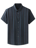 Men's Stylish Plus Size Button Up Striped Shirts