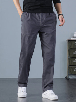 Sporty Hard-wearing Plus Size Men's Plain Cargo Pants