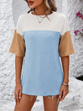 Women's Color Block Striped Texture Casual Shirt