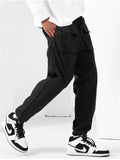 Men's 3D Pocket Elastic Waist Ankle Tied Pants for Summer