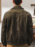 Casual Men's Retro Faux Leather Lapel Cargo Motorcycle Jacket