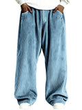 Men's Autumn Simple Retro Corduroy Loose Fit Straight Leg Trousers