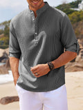 Men's Fashion Comfortable Half Sleeve Vacation Henley Shirts
