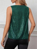 Women's Summer Sexy V-Neck Sequined Sleeveless Shirt
