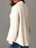 Women's Casual Solid Color Embossed Lapel Long Sleeve  Blouses
