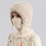 Women's Outdoor Winter Warm Beanie Hat with Face Cover