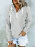 Daily Wear Twisted Texture Zipper Hoodies for Women
