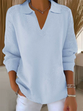 ‌Women's Soft Knit V Neck Casual Loose Fit Sweaters