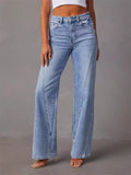 Women's Leisure High Waist Trendy Blue Jeans