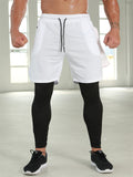 Men's Tight Fitness Wear Quick-drying Fake Two-piece Pants