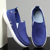 Men's Casual Canvas Contrast Color Slip-Ons Flats Shoes