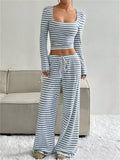 Women's Stylish Comfy Slim Fit Striped Matching Set