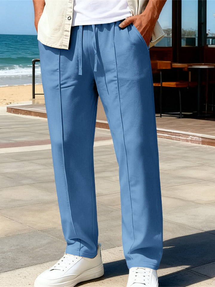 Men's Summer Drawstring Loose Fit Casual Trousers Lightweight Daily Wear
