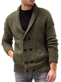 ‌Men's Casual Simple Double Breasted Knit Cardigan Sweaters