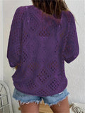 Women's Summer Boho Crochet Hollow Out V Neck Knit Beach Top