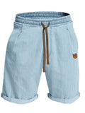 Men's Casual Cotton Drawstring Knee Length Shorts
