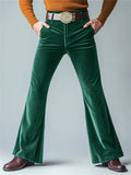 Men's Solid Color Casual Slim Flared Trousers