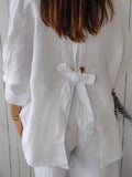 Women's Leisure Loose Button Up Lapel Shirt