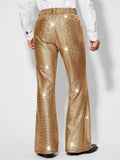Men's Retro Bling Sequin Plaid Mid Waist Pants