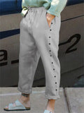 Modish Comfort Plain Lace-up Long Pants for Male