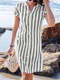 Women's Casual Summer Holiday Style Striped Short Sleeve Blouses