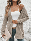 Women's Casual Solid Color Pockets Long Sleeve Cardigan Sweater