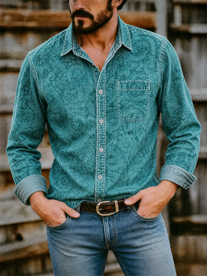Men's Retro Style Button Up Western Vintage Shirts