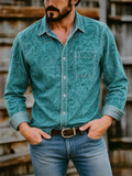 Men's Retro Style Button Up Western Vintage Shirts