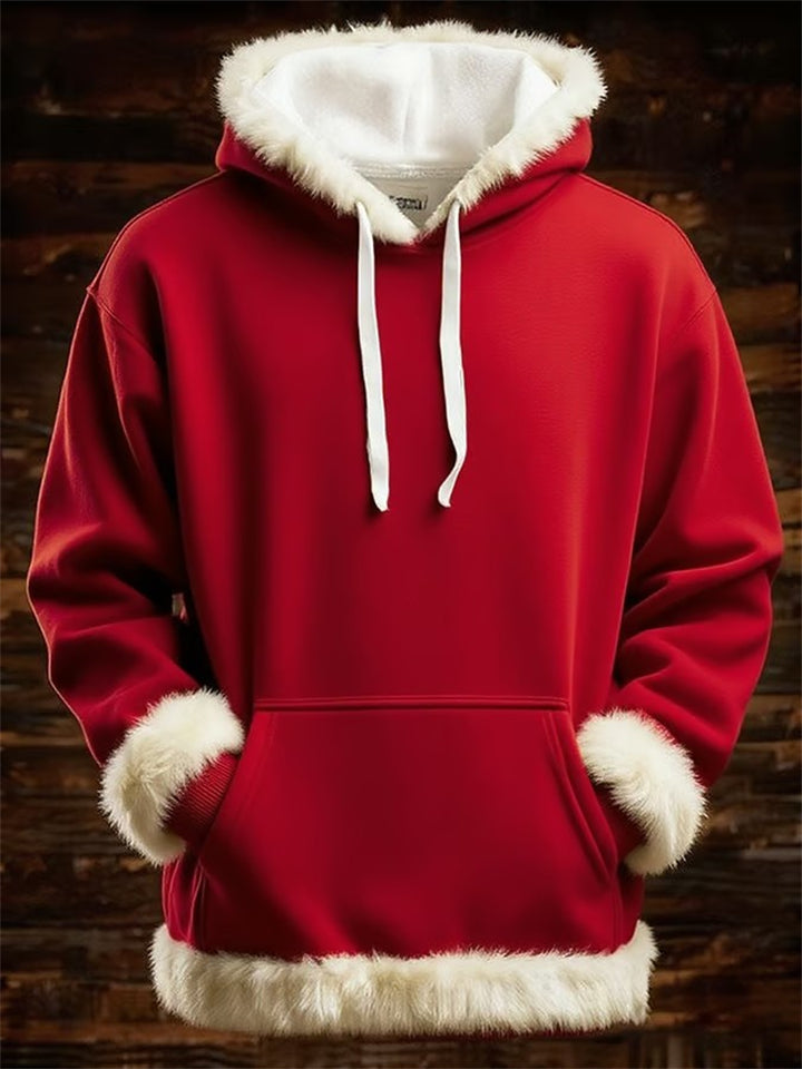 Unisex Fluffy Trimmed kangaroo pocket Hooded Sweatshirts