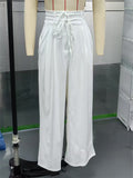 Women's Solid Color High Waist Casual Drape Wide Leg Pants