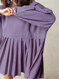Female Casual Sweatshirt Patchwork Pleated Dress