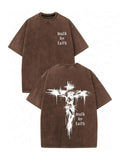 Men's Cross Print Walk By Faith Religious Graphic Tee