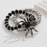 Men's Realistic Big Spider Beaded Bracelets for Halloween