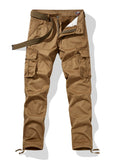 Mens Cotton Blend Mid-waist Multi Pocket Tactical Cargo Pants