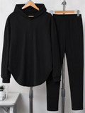 Women's Autumn Loose Fit Cozy Drop Shoulder Hoodie and Pants Set